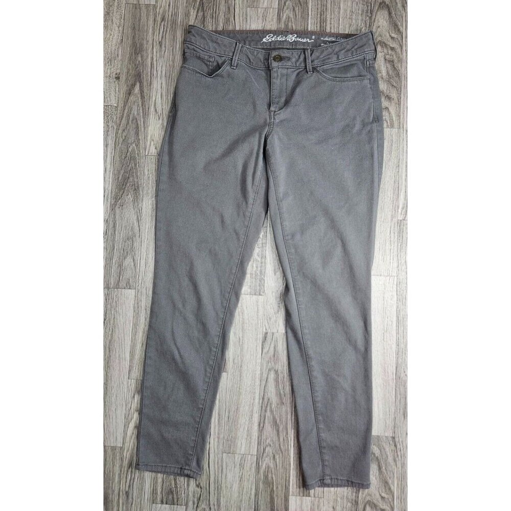 Eddie Bauer Womens Size 6 Slightly Curvy Fit Skinny Ankle Denim Grey Jeans